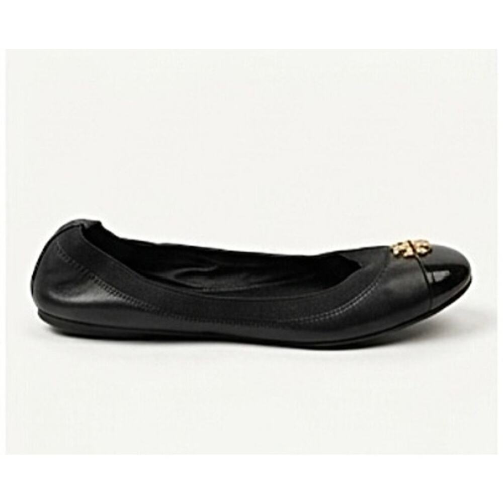 Tory Burch Black Cap Toe Ballet Flats Sz 9.5 154511 Perfect Black - Picture 2 of 6